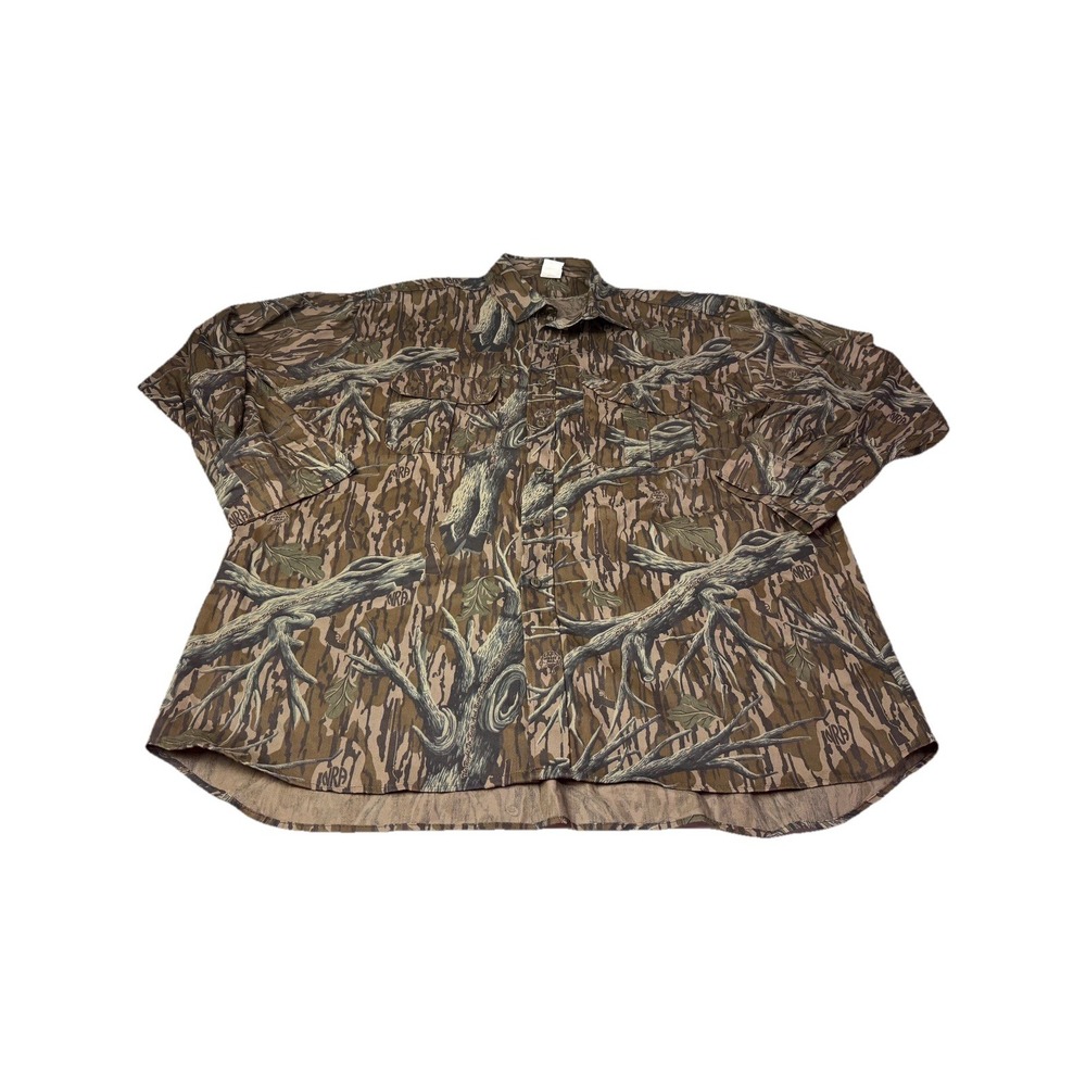 Vintage Mossy Oak FULL FOLIAGE‎ Shirt Men XXL Green Brown Camo Hunting USA 3b4
